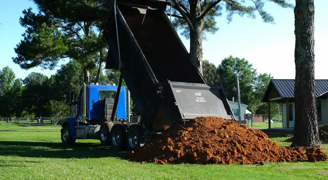 fill dirt delivered for a project near stevenson, al