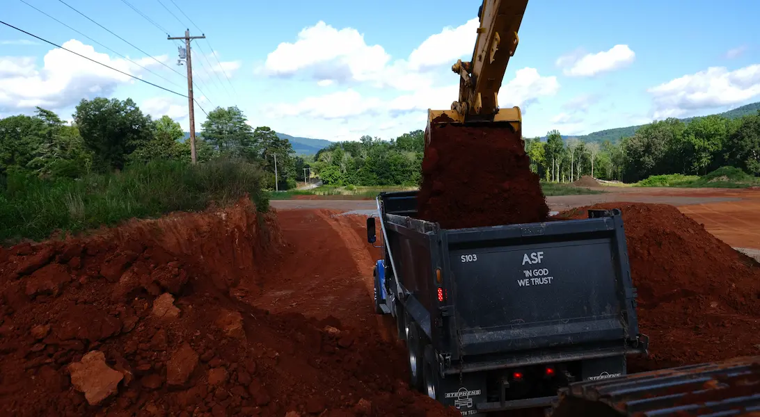 fill dirt being loaded for delivery