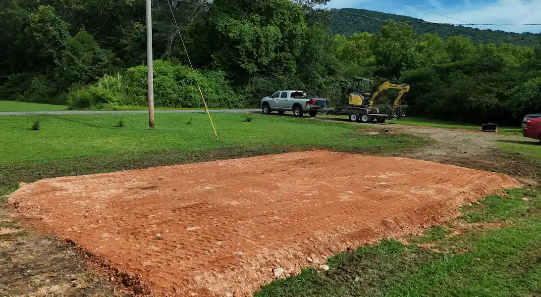completed building pad in hogjaw valley