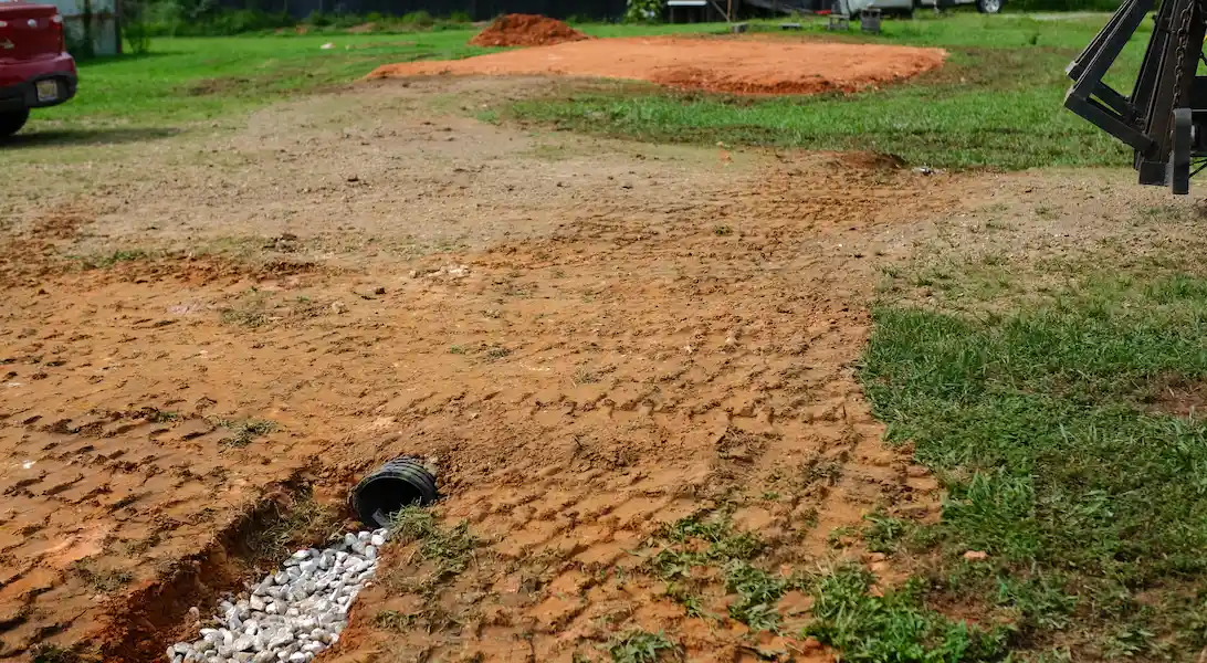 installed driveway coulvert in hogjaw valley
