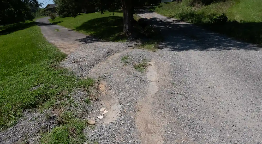 washed out and clogged coulvert in New Hope before repair