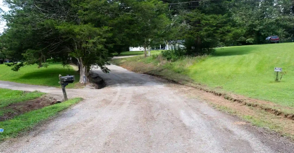 gravel driveway after repair