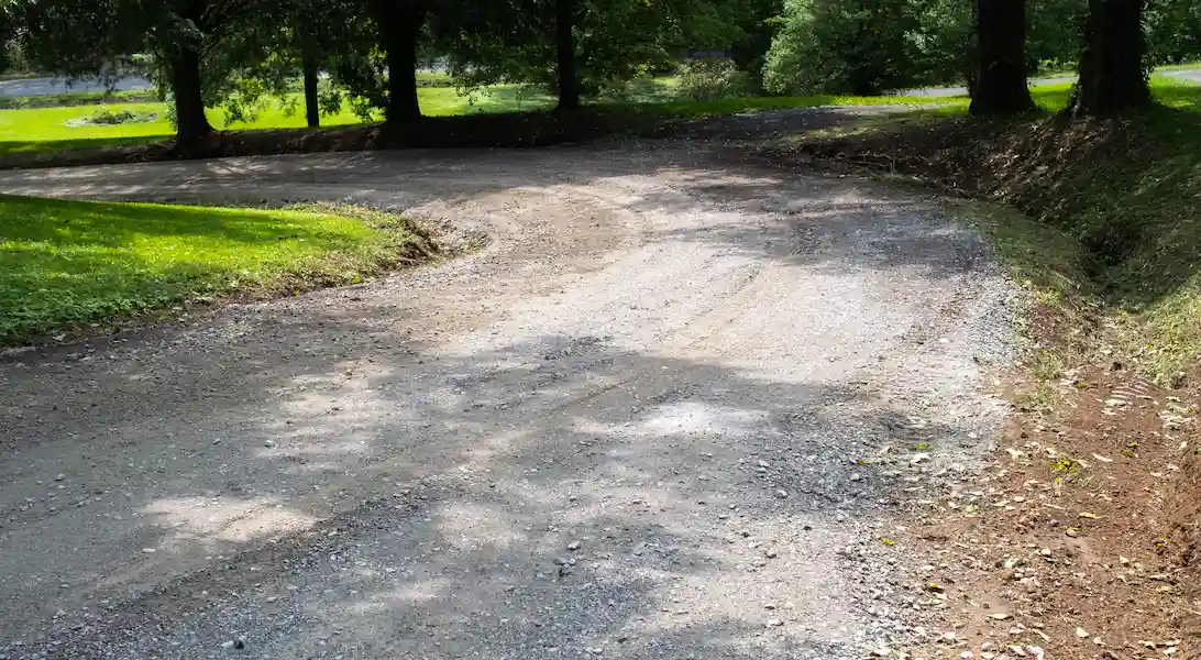 repaired gravel road in New Hope