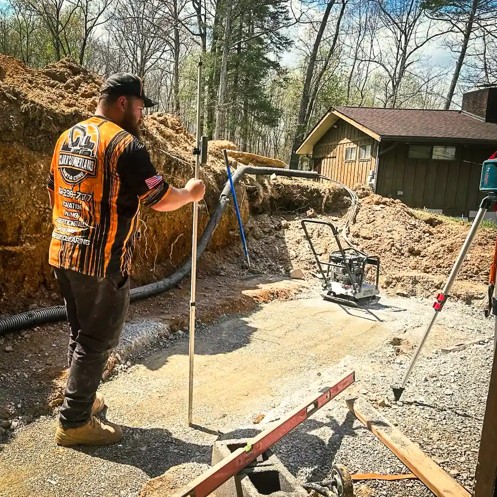 precision grading after excavation